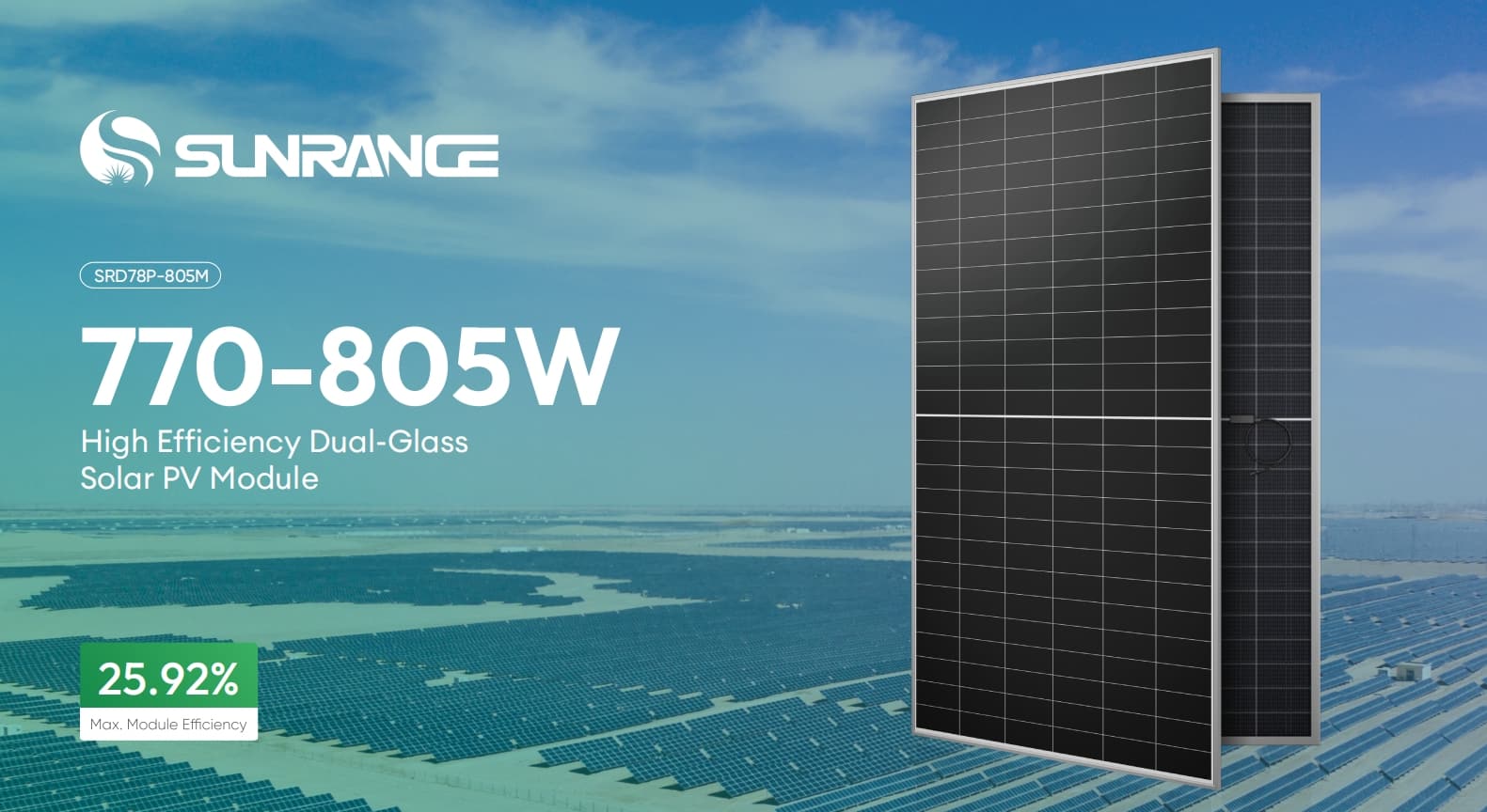 Sunrange 770-805W solar panel 